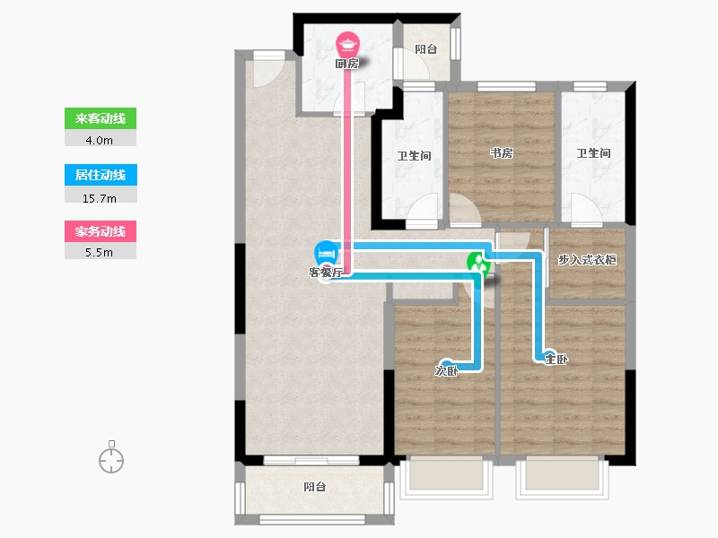 江苏省-泰州市-恒大悦府-101.50-户型库-动静线