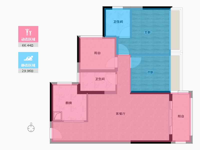 广东省-佛山市-龙湖越秀傲云-86.00-户型库-动静分区