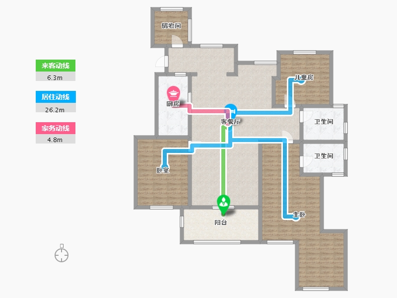 北京-北京市-望京西园四区-C区-146.40-户型库-动静线