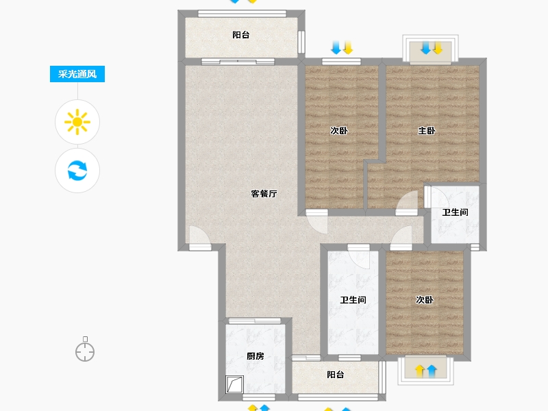 江西省-宜春市-东湖宜景-110.00-户型库-采光通风