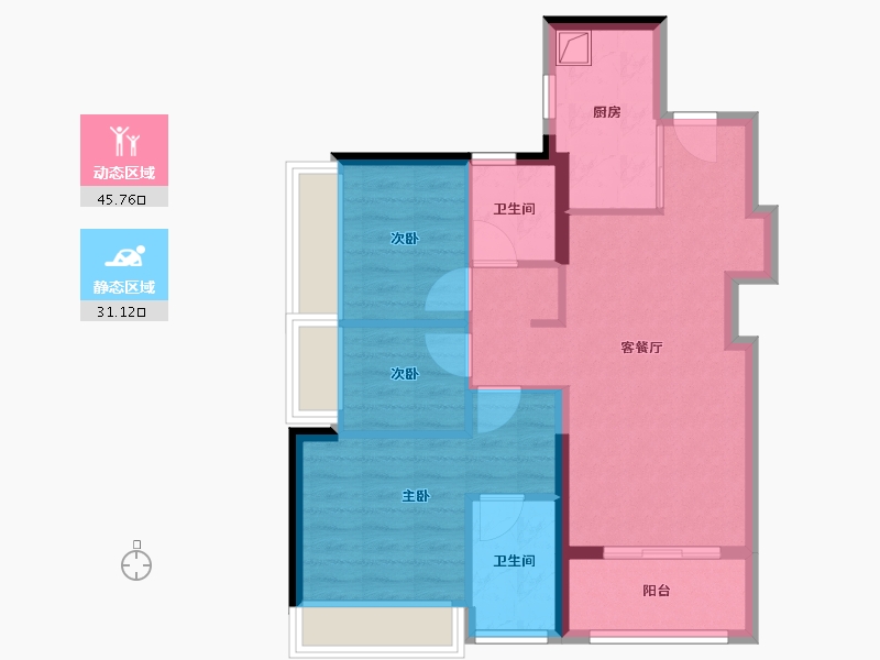 广东省-深圳市-宏发悦见锦府-68.14-户型库-动静分区