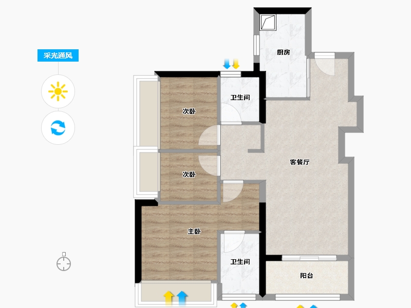 广东省-深圳市-宏发悦见锦府-68.14-户型库-采光通风