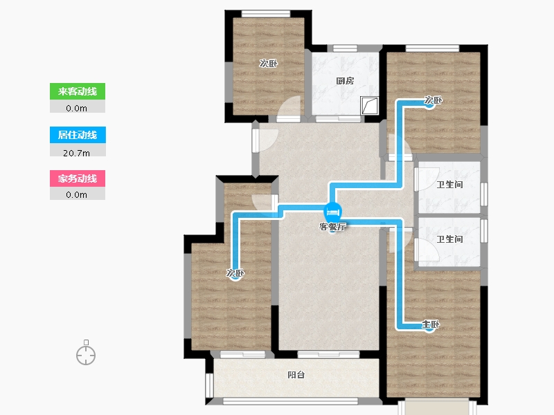 安徽省-蚌埠市-荣盛兰凌御府-B区-105.52-户型库-动静线