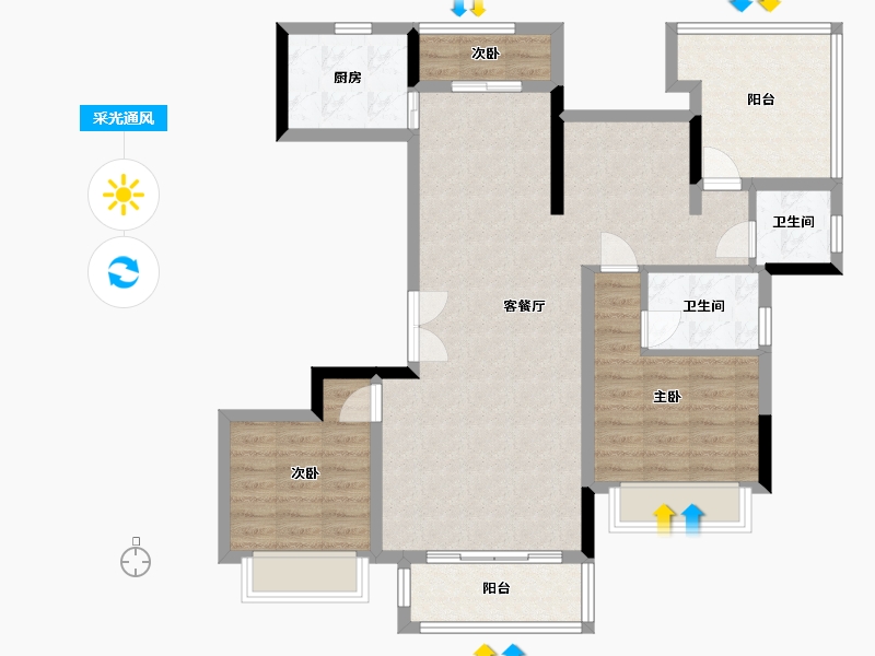 四川省-广安市-玖玺城-102.40-户型库-采光通风