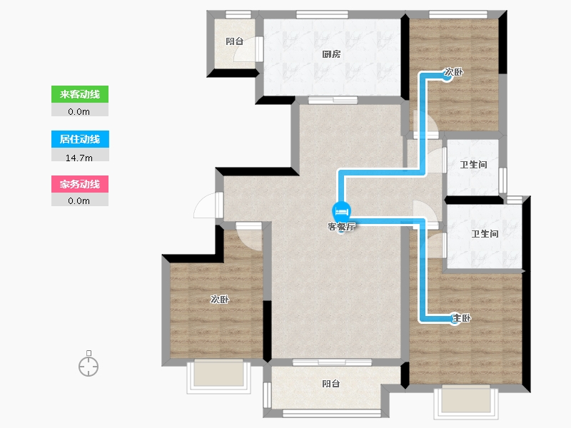 陕西省-榆林市-五矿小区-111.20-户型库-动静线