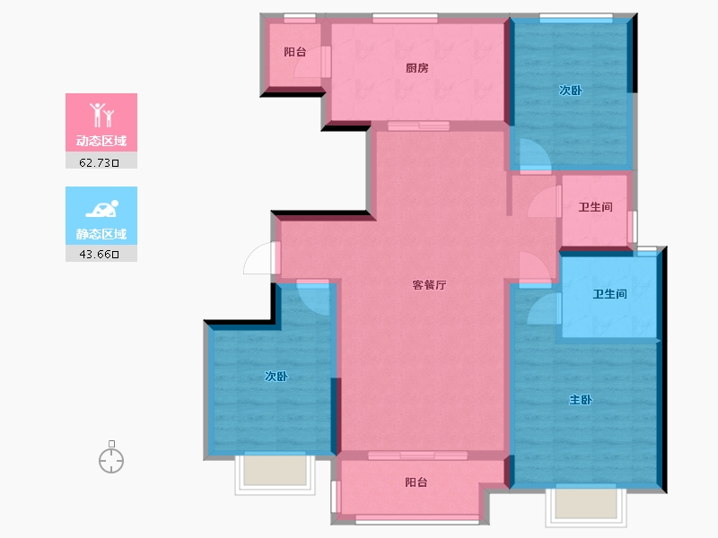 陕西省-榆林市-五矿小区-111.20-户型库-动静分区