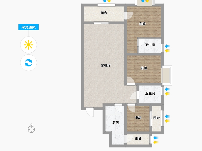 云南省-玉溪市-惠隆佳园-89.20-户型库-采光通风