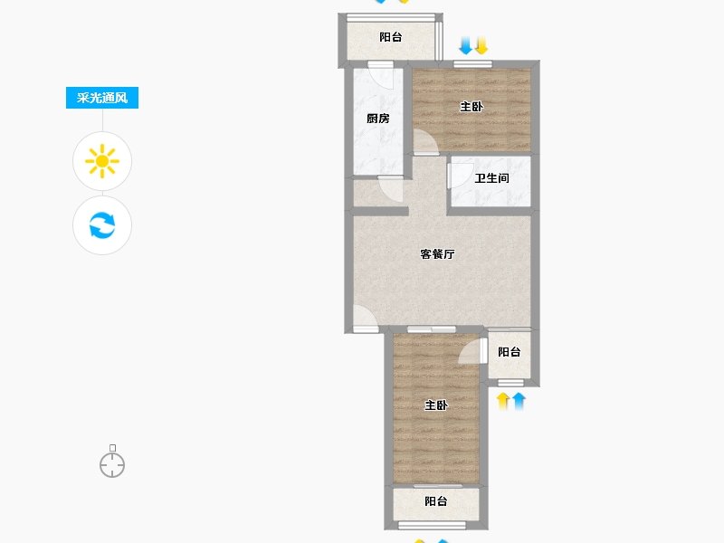 北京-北京市-清欣园-70.00-户型库-采光通风