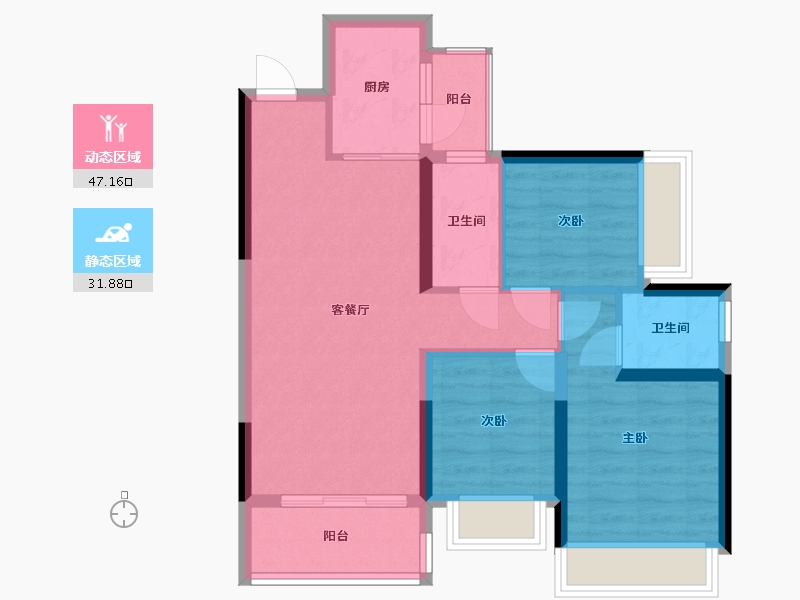 广东省-清远市-尚品名城花园-76.00-户型库-动静分区