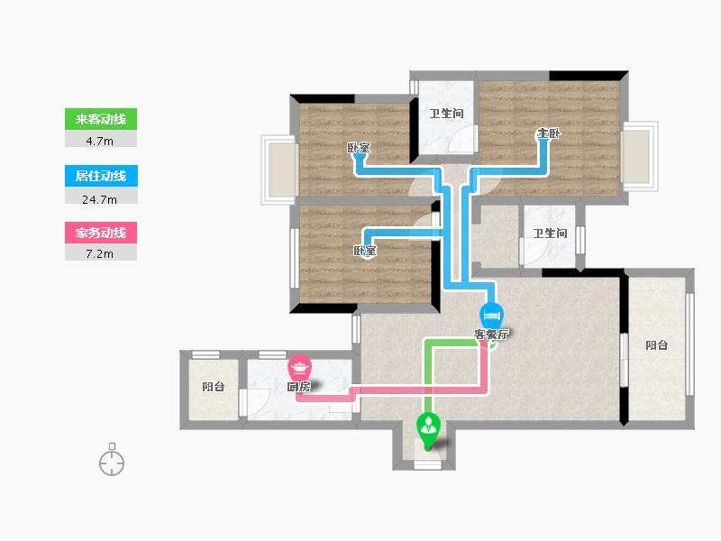 四川省-成都市-溪桥苑小区-89.60-户型库-动静线