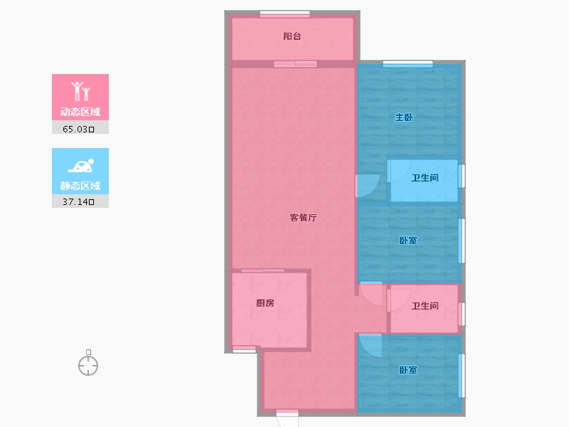 广东省-清远市-滨江尚品-93.50-户型库-动静分区