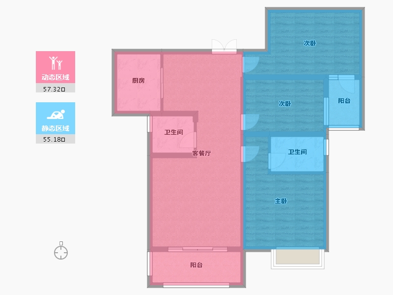 江西省-上饶市-玉山翡翠国际城-100.05-户型库-动静分区