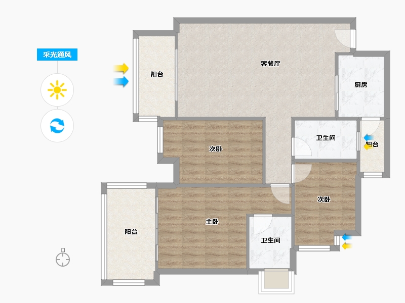 广东省-深圳市-福中福幸福海岸-一期-81.12-户型库-采光通风