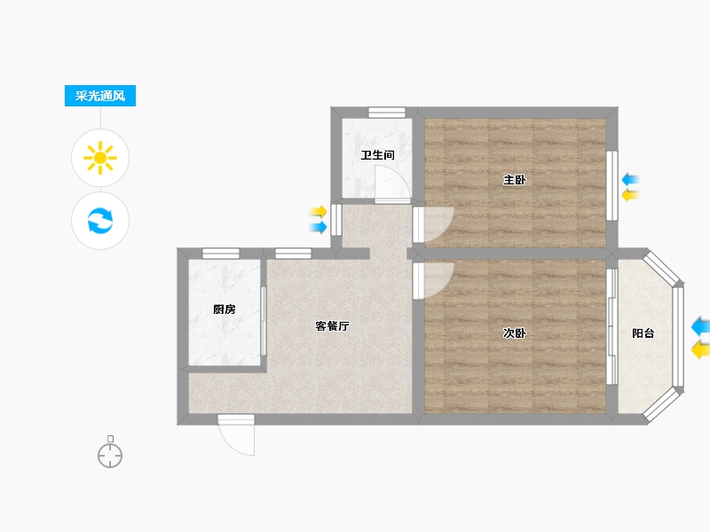 上海-上海市-四和花园-52.80-户型库-采光通风