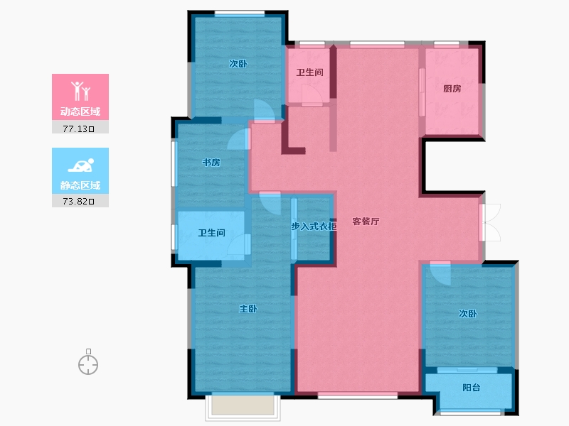 山东省-潍坊市-美澳嘉苑-135.13-户型库-动静分区