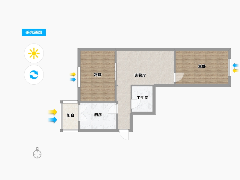 天津-天津市-锦园里-57.60-户型库-采光通风