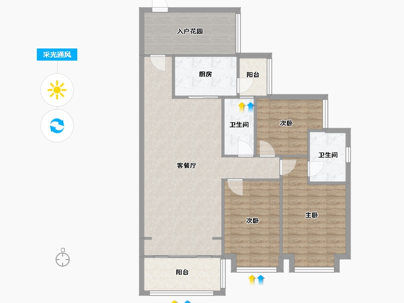 广东省-惠州市-龙光城北2期-108.00-户型库-采光通风