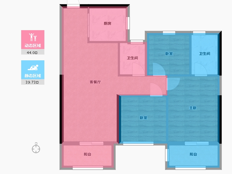 广西壮族自治区-南宁市-轨道御玺君临湾-75.00-户型库-动静分区