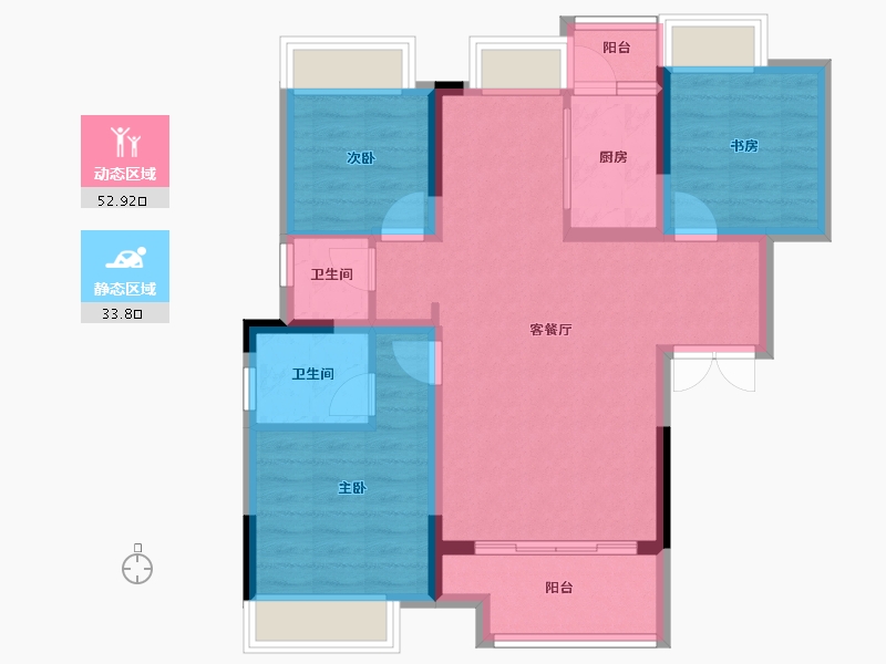 重庆-重庆市-东方府-82.99-户型库-动静分区