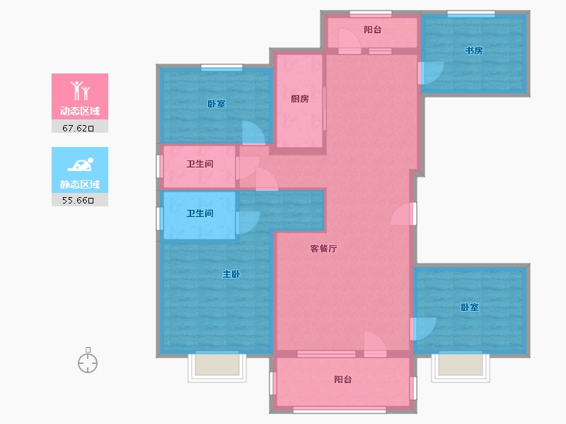 山东省-潍坊市-碧桂园玖州府-110.00-户型库-动静分区