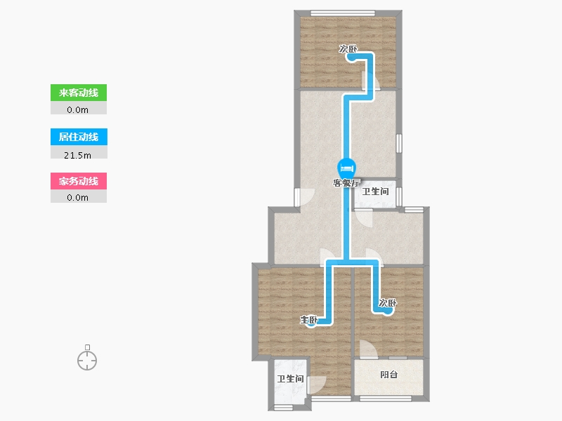 湖南省-长沙市-湖南省歌舞剧院宿舍-94.00-户型库-动静线