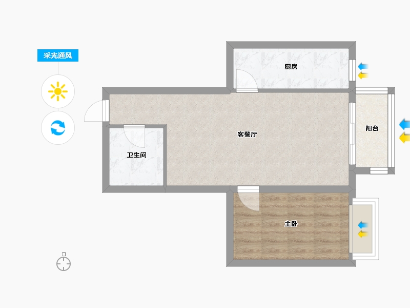 北京-北京市-蕴实园-52.00-户型库-采光通风