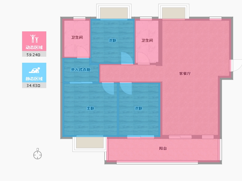 福建省-福州市-璀璨熙湖-88.00-户型库-动静分区