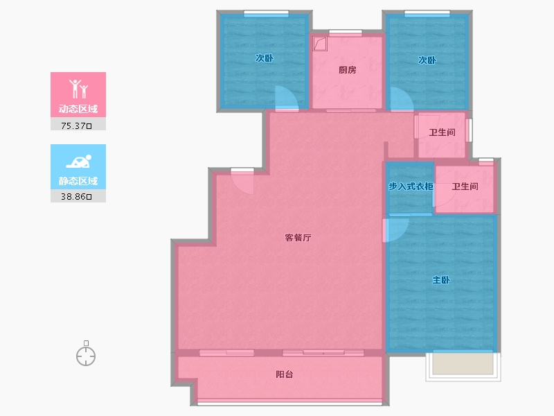 安徽省-蚌埠市-阳光城麓山悦-103.66-户型库-动静分区