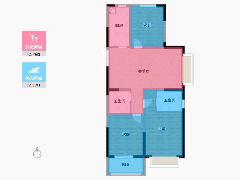 山西省-吕梁市-新城壹号-101.54-户型库-动静分区