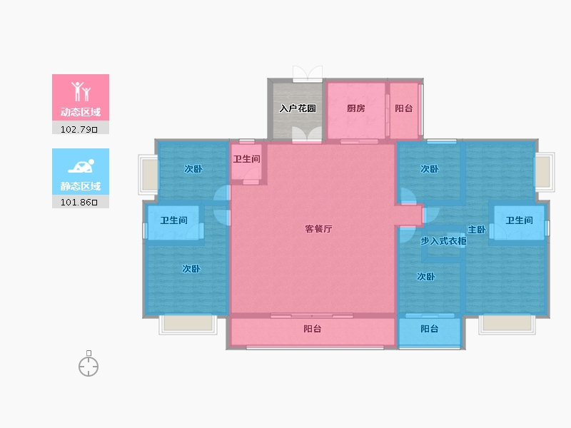 云南省-大理白族自治州-时代首府-184.46-户型库-动静分区