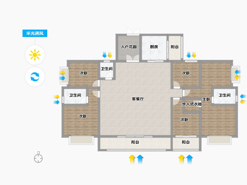 云南省-大理白族自治州-时代首府-184.46-户型库-采光通风