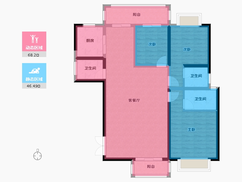 云南省-大理白族自治州-时代首府-105.22-户型库-动静分区