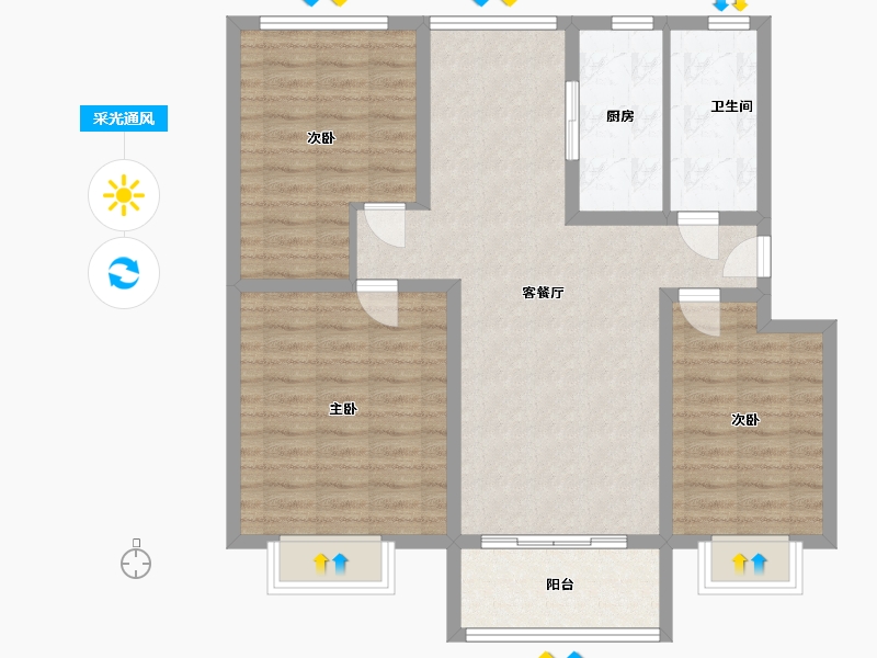 江苏省-扬州市-幸福里小区-94.21-户型库-采光通风