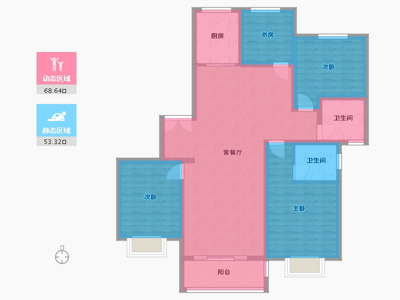 山西省-运城市-东星卡纳溪谷-126.20-户型库-动静分区