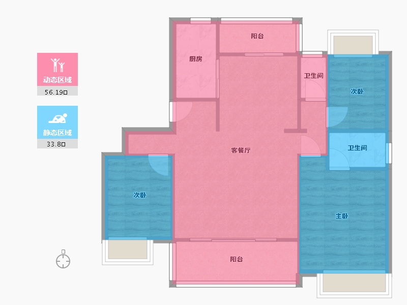 云南省-昆明市-金地自在城-92.00-户型库-动静分区