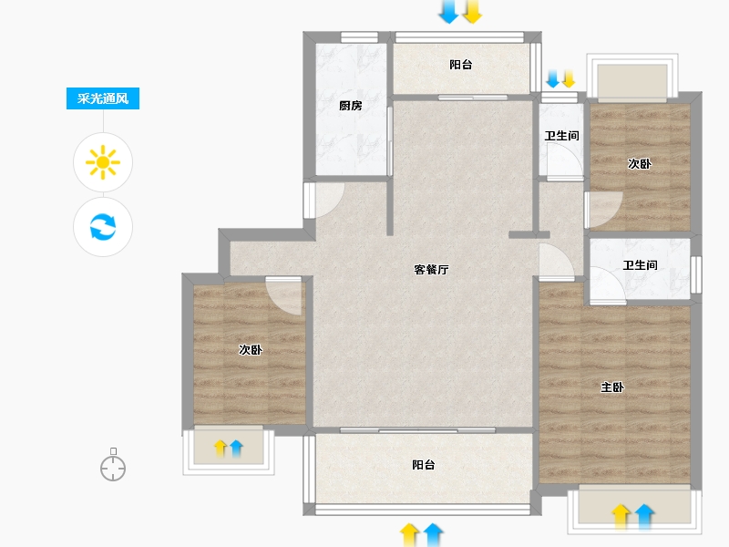 云南省-昆明市-金地自在城-92.00-户型库-采光通风