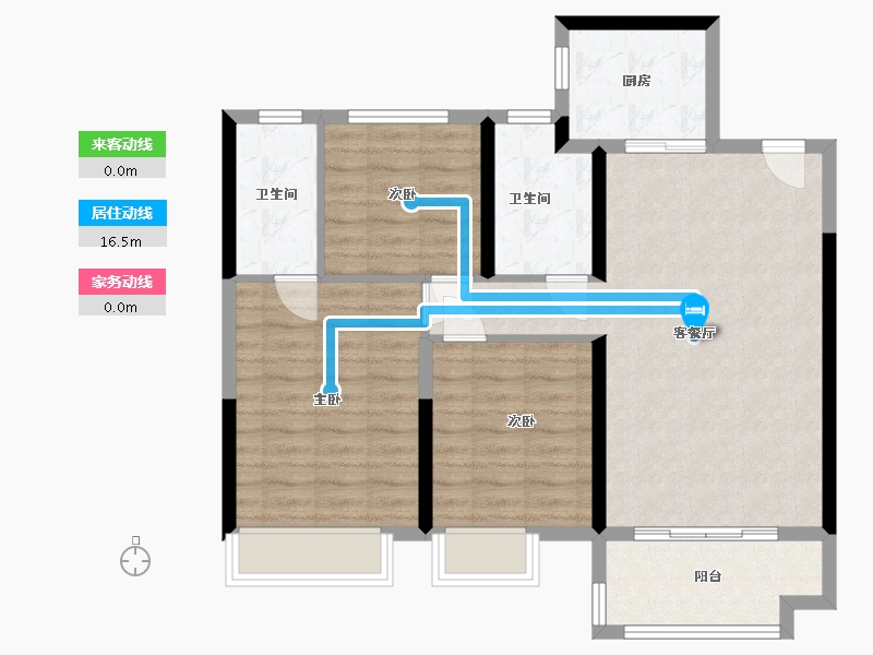 江苏省-徐州市-华宇铂悦府-84.81-户型库-动静线