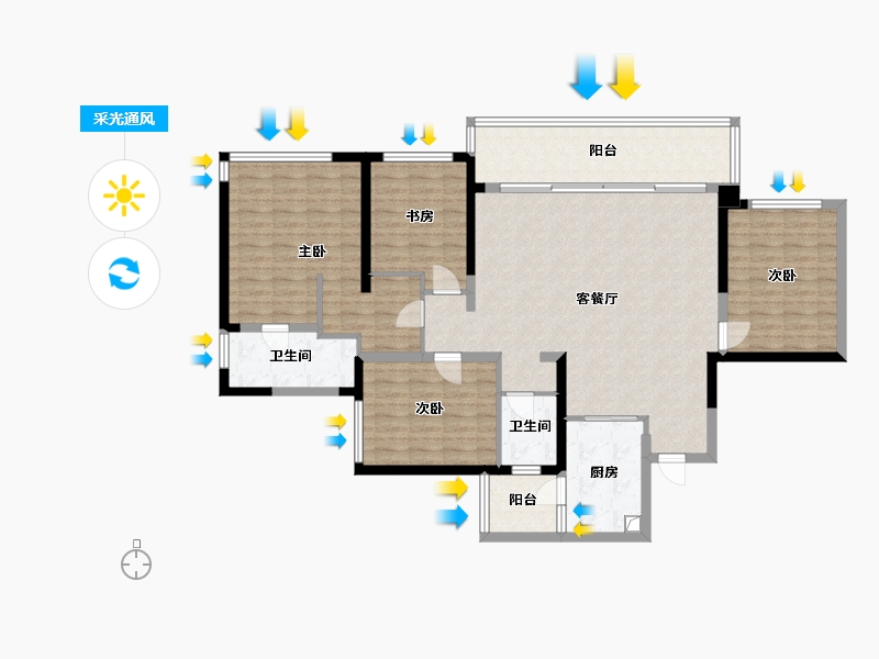 四川省-成都市-玥港-136.00-户型库-采光通风