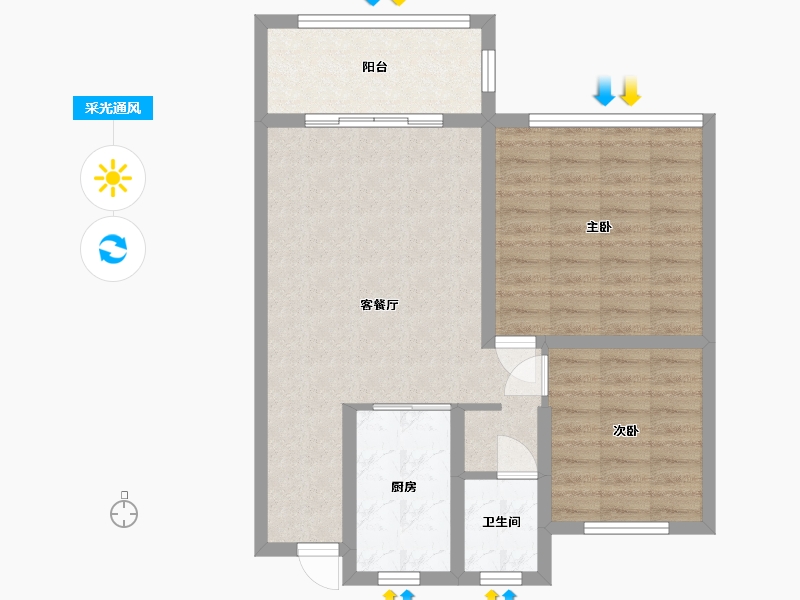 上海-上海市-南翔秀城美好新苑-61.00-户型库-采光通风