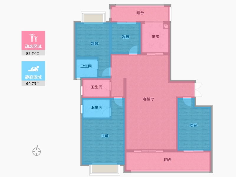 云南省-大理白族自治州-时代首府-126.06-户型库-动静分区