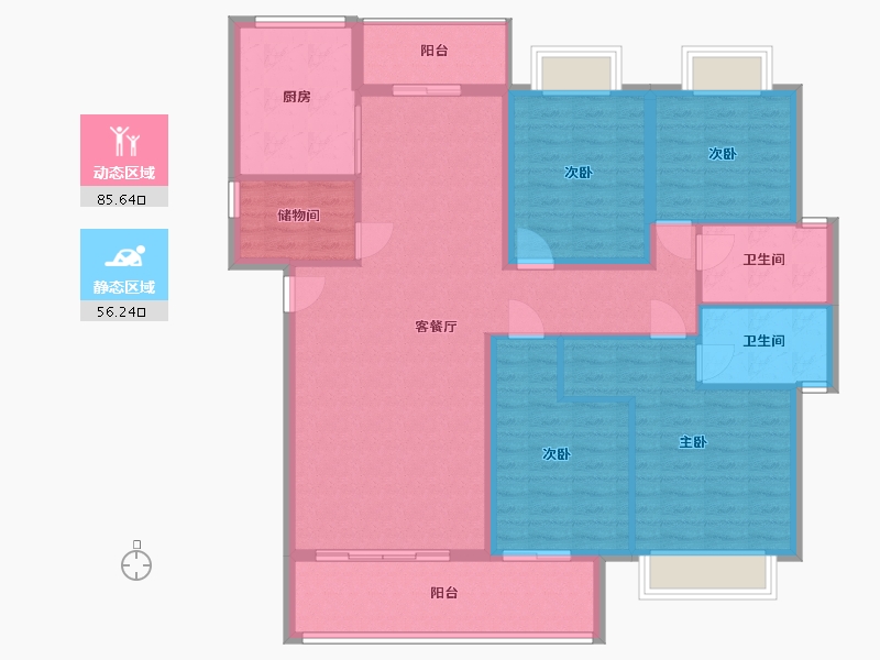 福建省-泉州市-建发泱著-132.42-户型库-动静分区