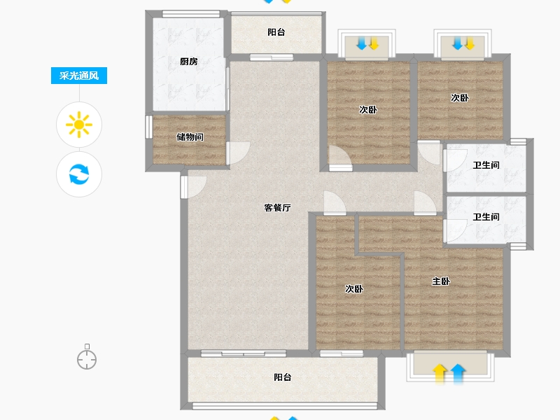 福建省-泉州市-建发泱著-132.42-户型库-采光通风