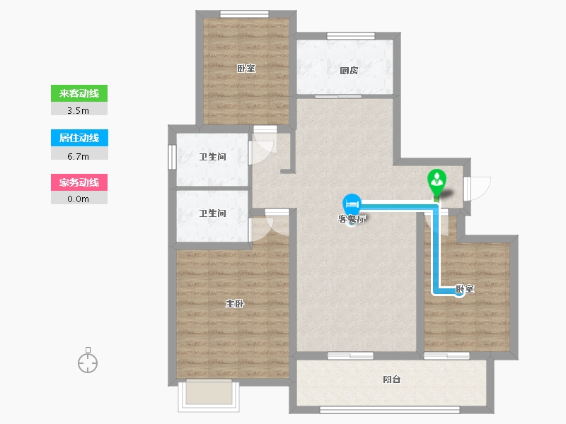 河北省-石家庄市-尹村花园-104.00-户型库-动静线