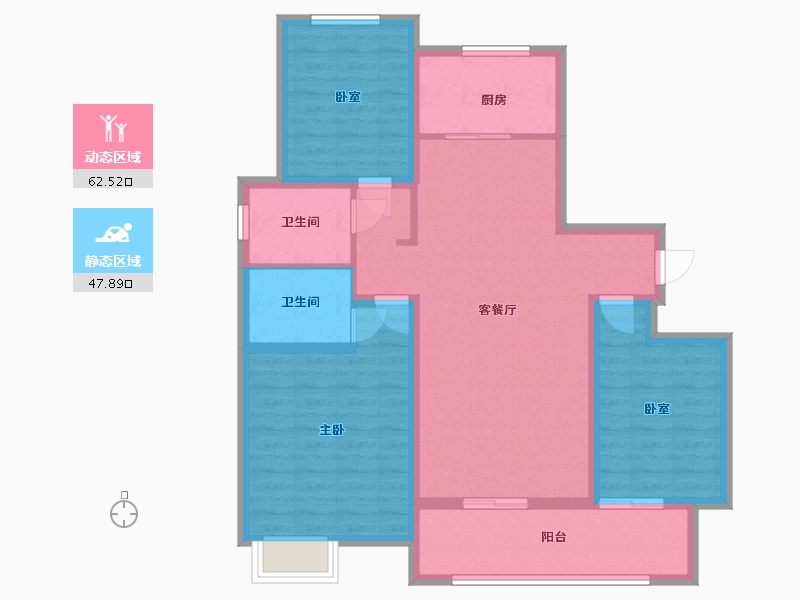 河北省-石家庄市-尹村花园-104.00-户型库-动静分区