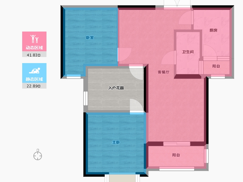 湖南省-长沙市-金色阳光家园-76.00-户型库-动静分区