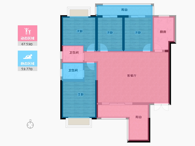 云南省-大理白族自治州-时代首府-106.54-户型库-动静分区