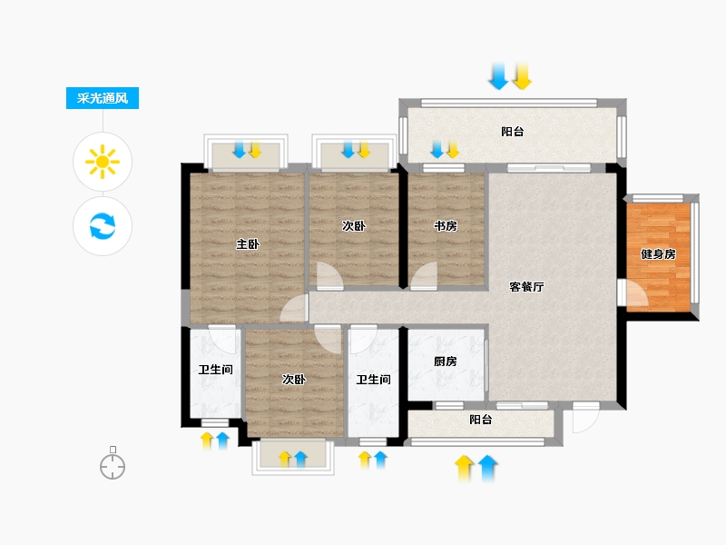 广西壮族自治区-钦州市-松宇时代城-101.56-户型库-采光通风