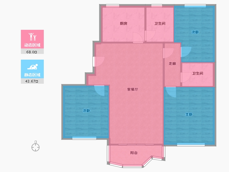 上海-上海市-西环公寓-102.13-户型库-动静分区