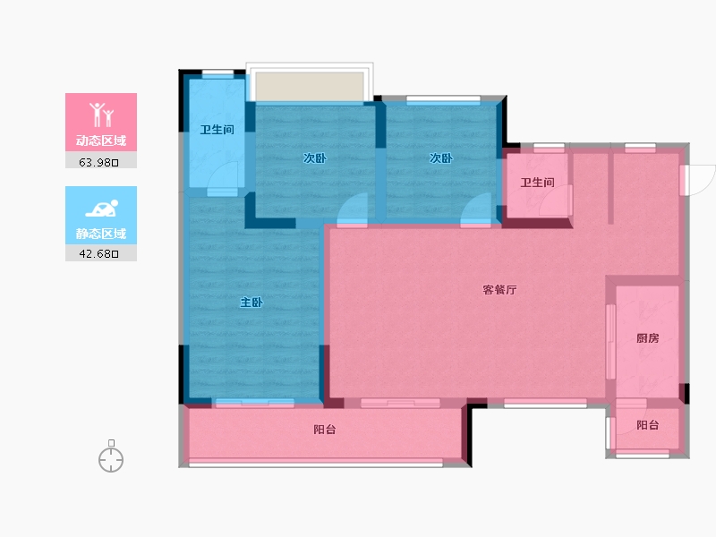 四川省-成都市-新南小区-97.60-户型库-动静分区