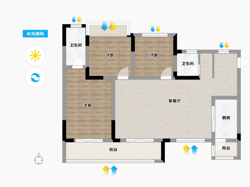 四川省-成都市-新南小区-97.60-户型库-采光通风